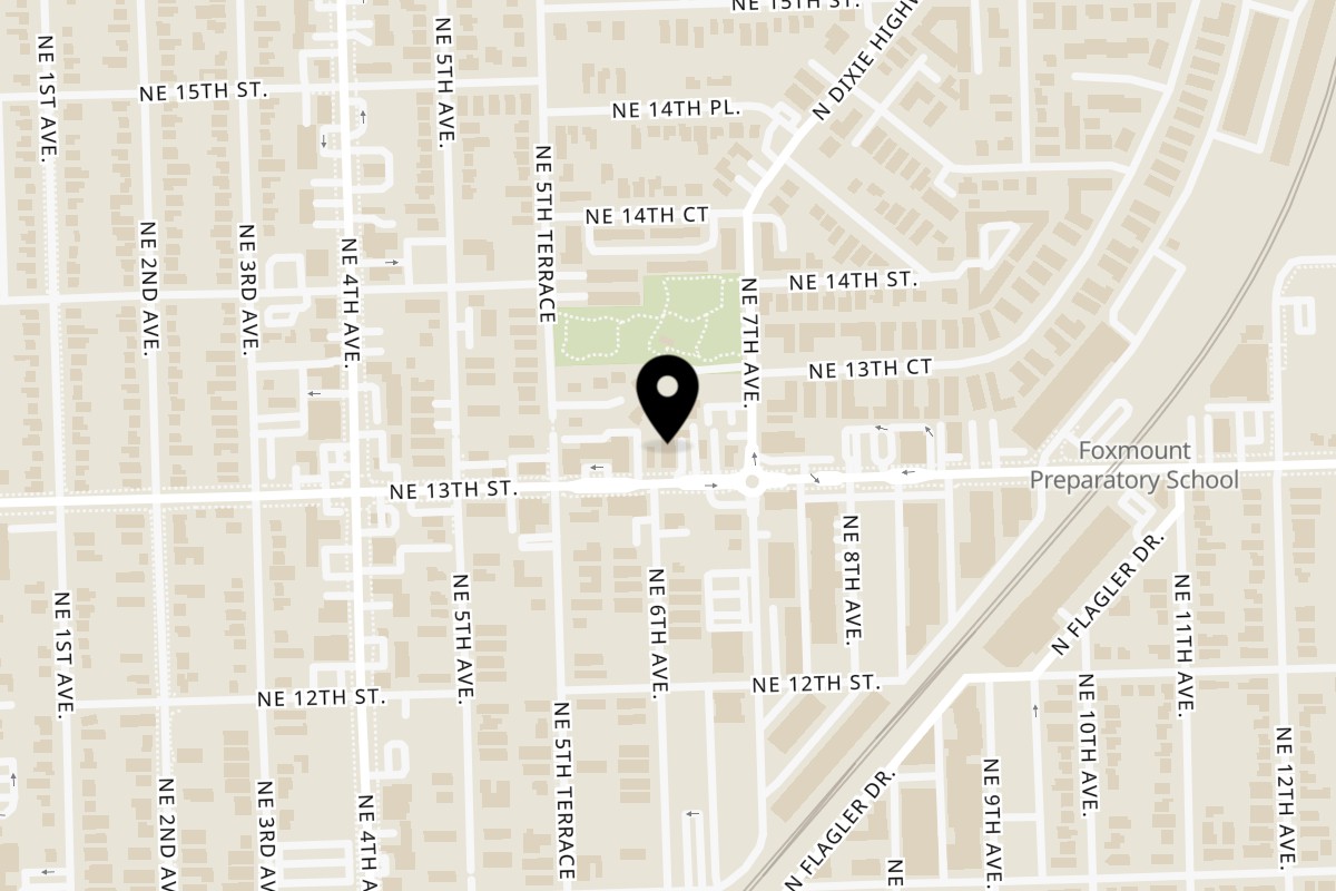 Map showing the location of Stella's on 603 NE 13th St Suite B in Fort Lauderdale